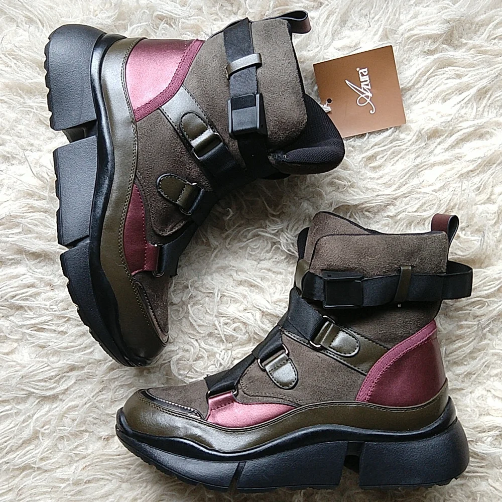 Azura Kenny Funky Chunky Platform Faux Fur Lined Boots